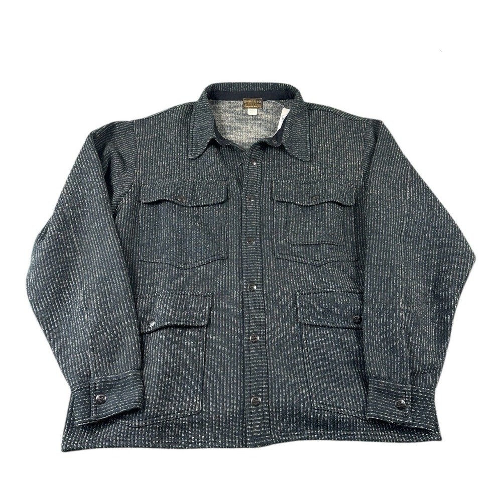 RRL Ralph Lauren Gray Fleece Lined Metal Snap Utility‎ Shacket Mens 2XL NWT